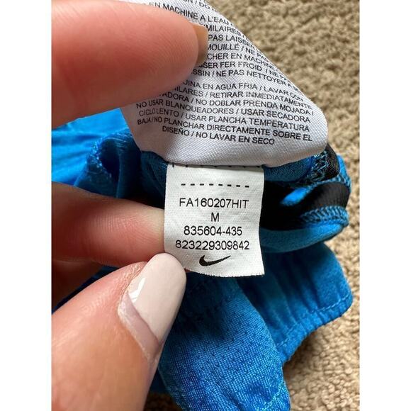 Nike Pull On Elastic Waist Activewear Jersey Stretch Short Blue/Black Youth Med - Picture 2 of 4